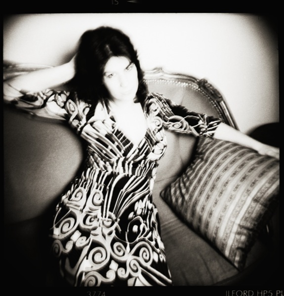 T on sofa - holga