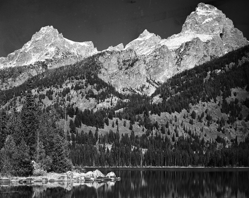 Tetons with lake view