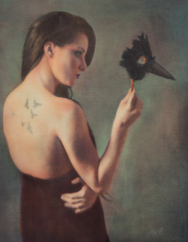 The Crow - Hand colored lith print