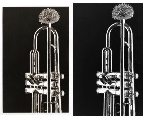 Toned photo with untoned photo