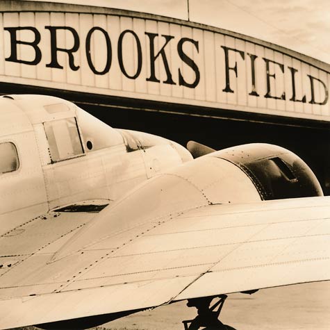 Twin Beech at Brooks Field