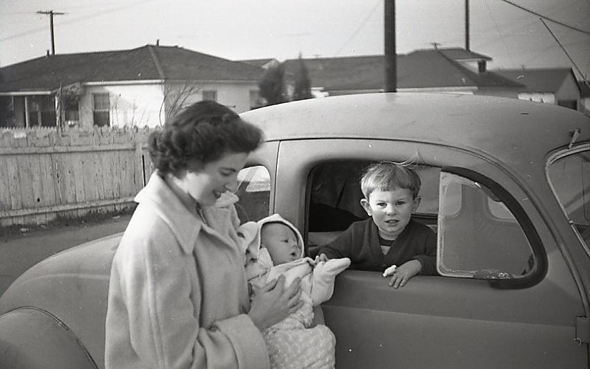 Us in Dad's 1937 Ford Coupe.