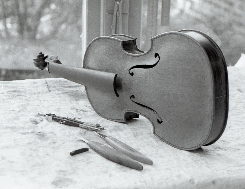 Violin On Workbench