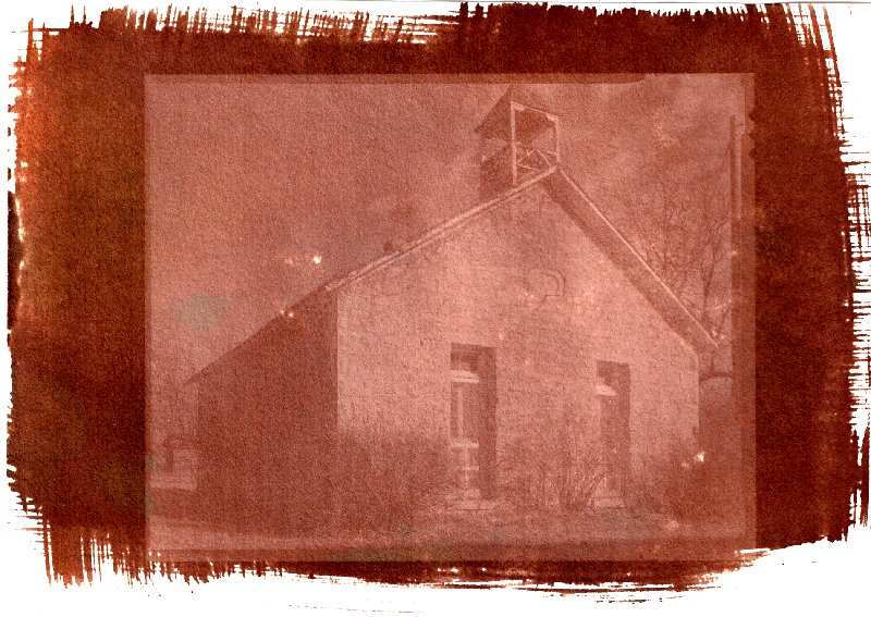 Wabunsee County Schoolhouse as Salt Print
