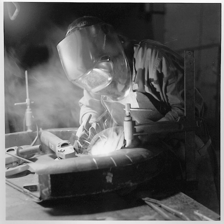 Welding a rabbit's body (Self portrait)