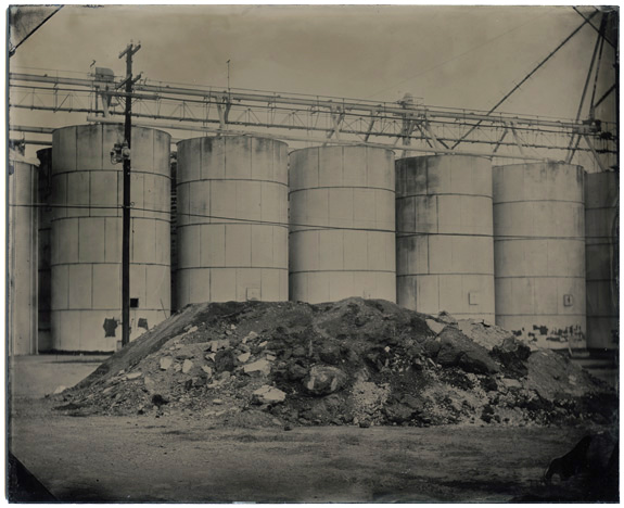 Wet Plate - Old Silos and some gravel