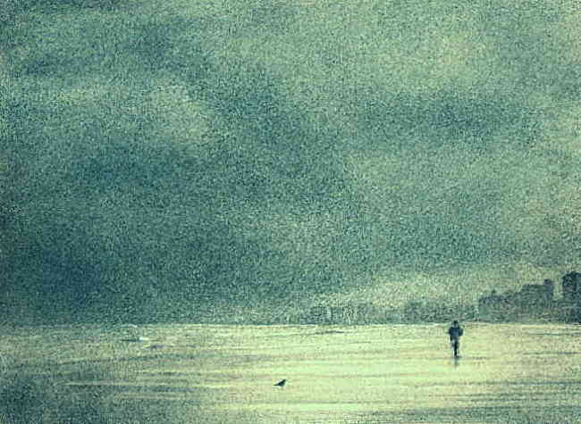 Winter Beach Biker
